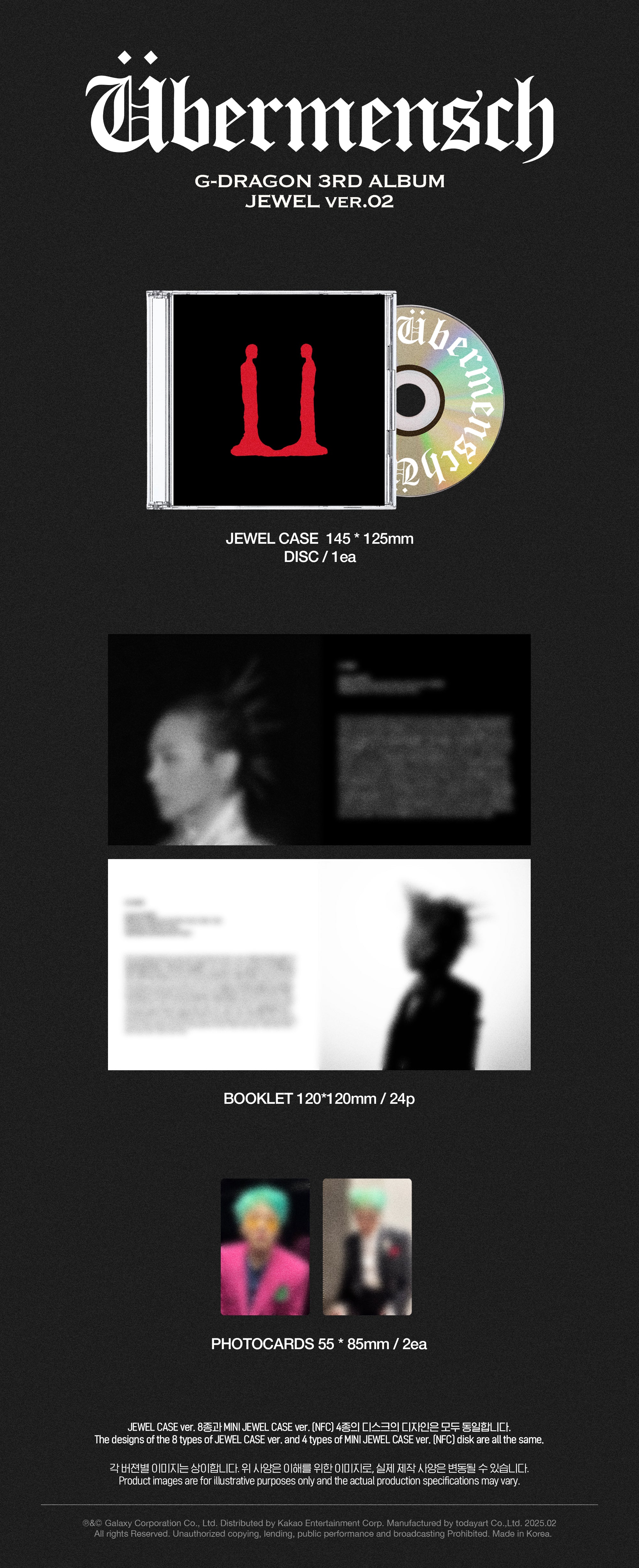 Đĩa G-DRAGON 3rd Album [Übermensch] (JEWEL Ver.) (Ver.02) - Kallos Vietnam