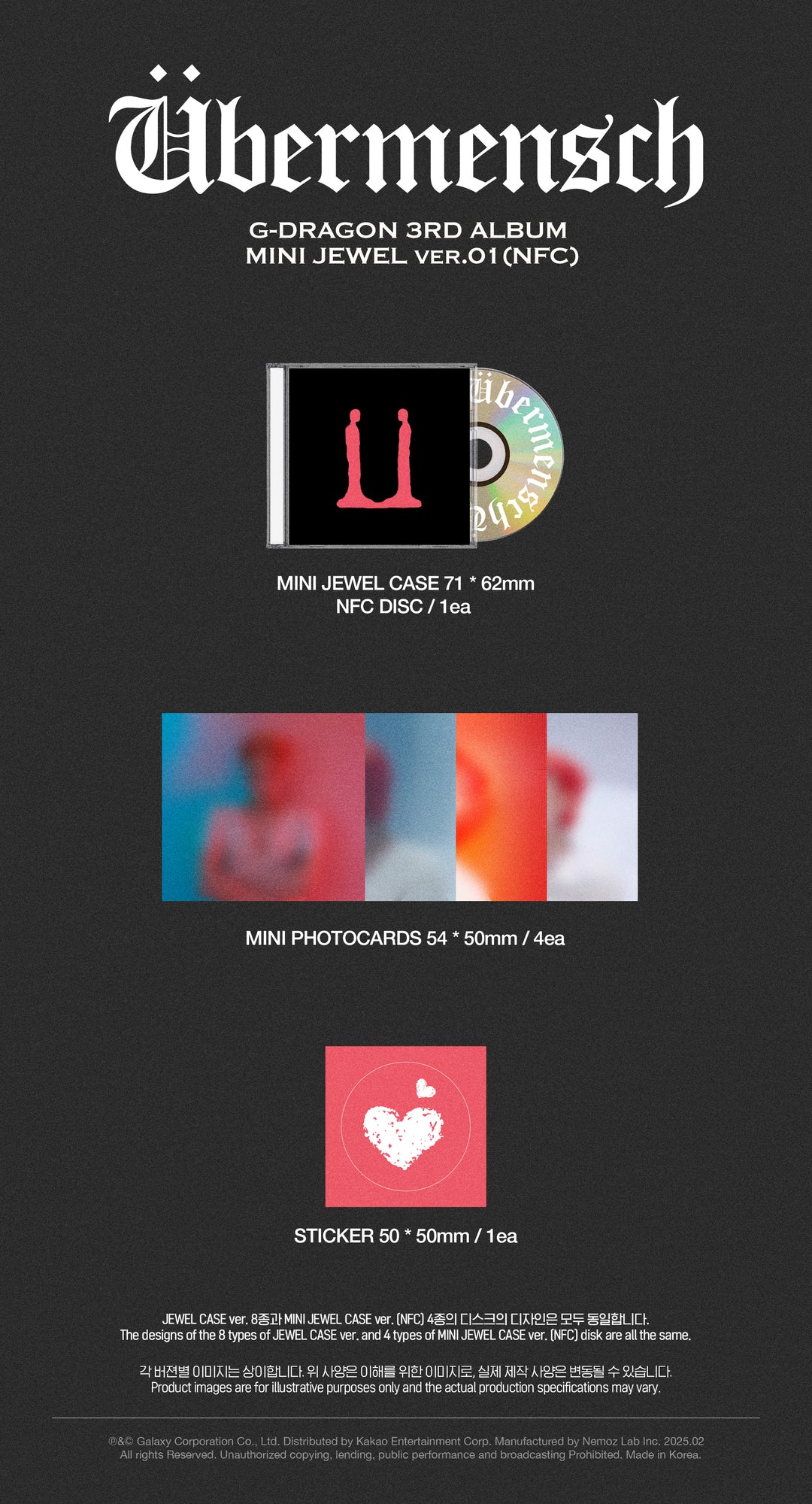 Đĩa G-DRAGON 3rd Album [Übermensch] (MINI JEWEL Ver.) (NFC) (Ver.01)