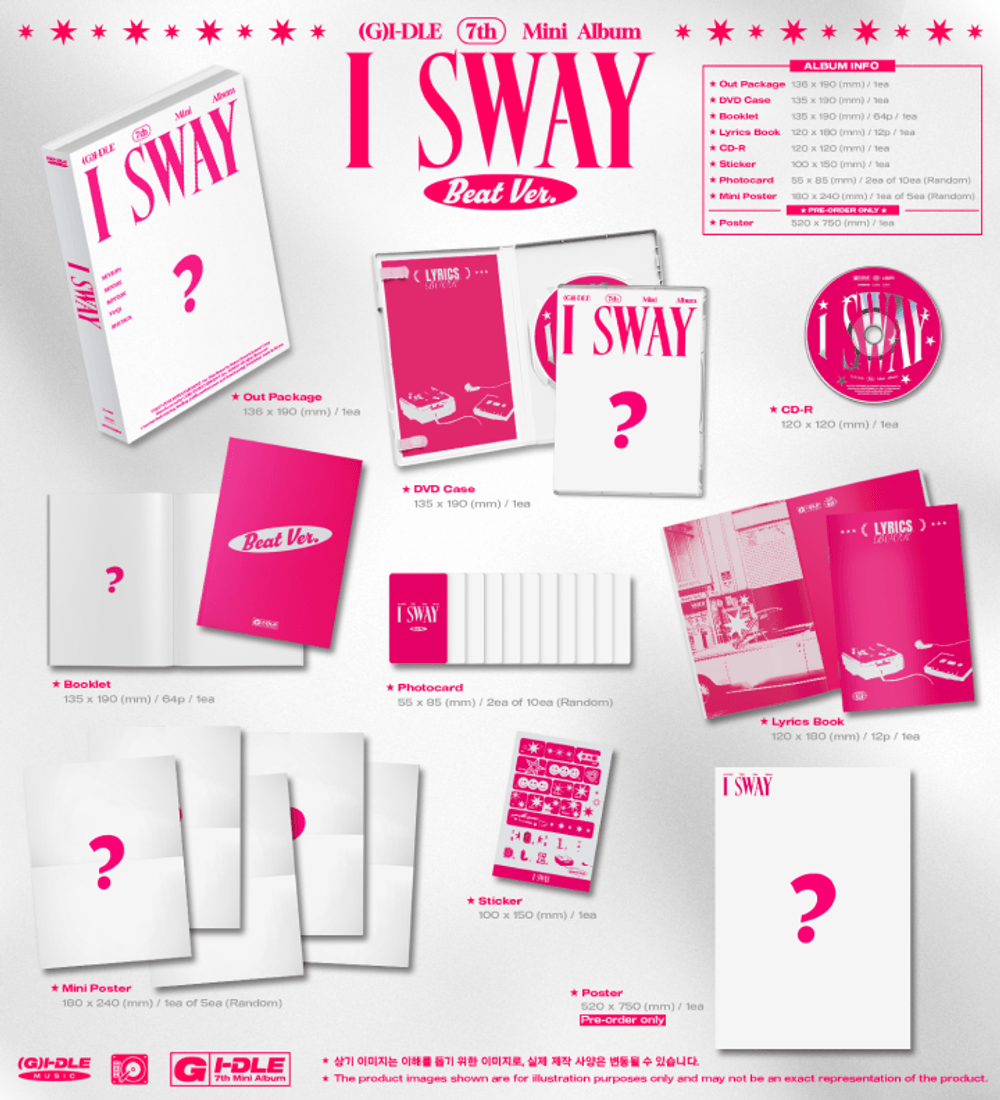 Đĩa (G)I-DLE 7th Mini Album [I SWAY] (Random)-Kallos