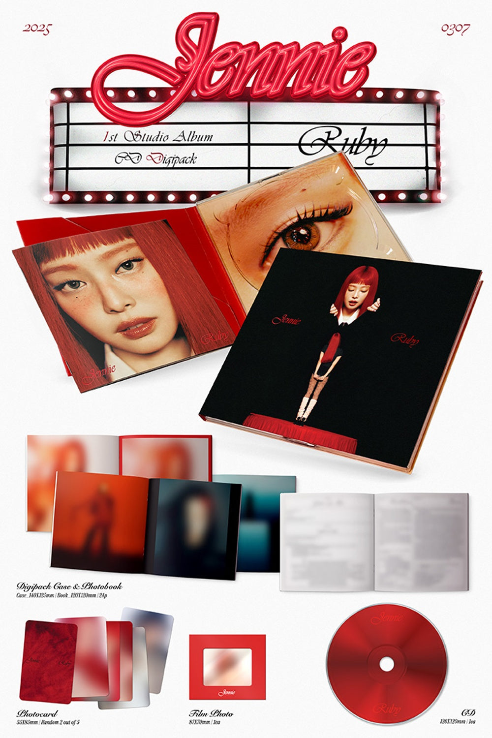 Đĩa JENNIE The 1st Studio Album [Ruby] (CD Digipack) - Kallos Vietnam