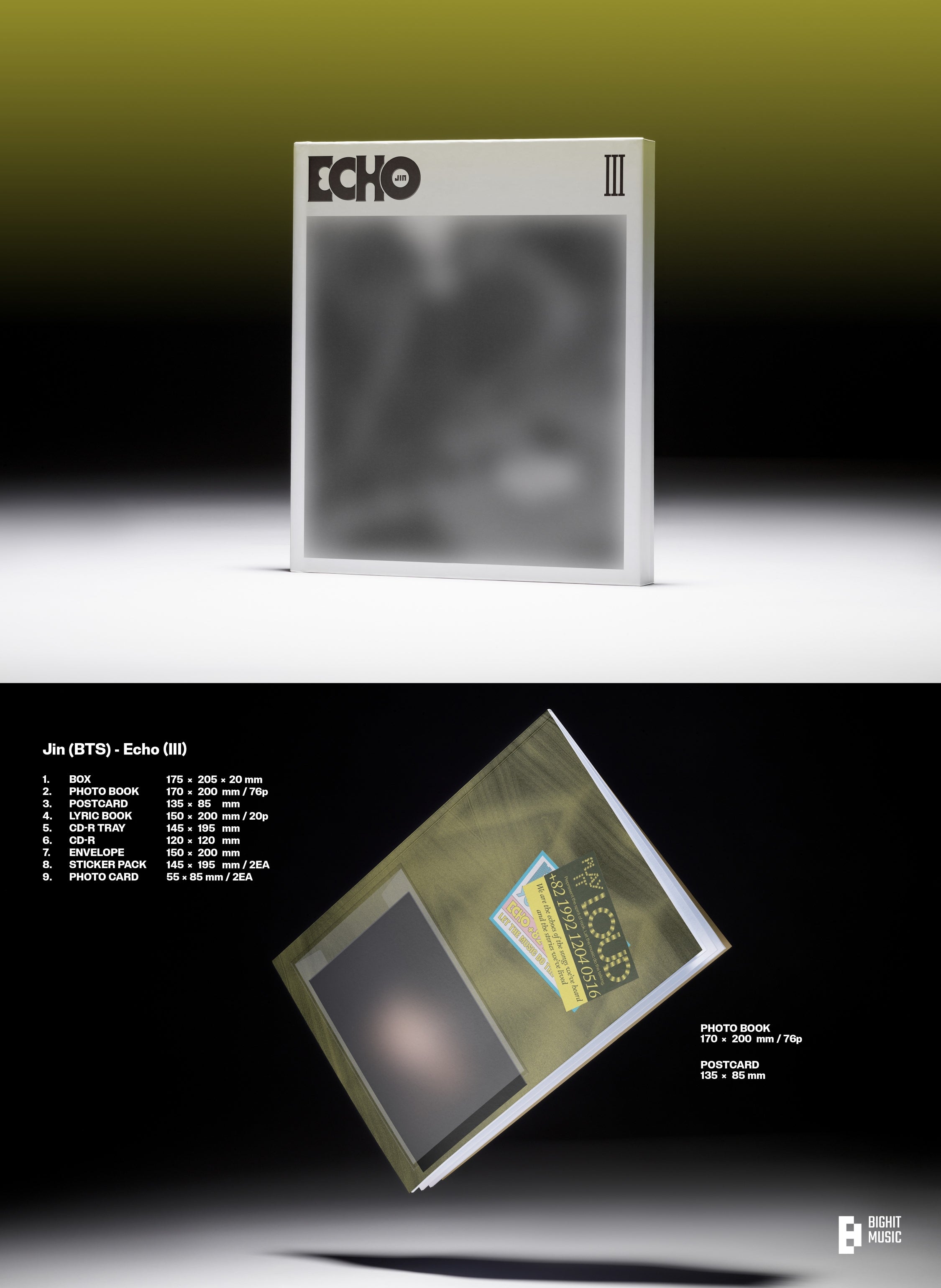 Đĩa Jin (BTS) 2nd Mini Album 'Echo' (Random Ver)-Kallos