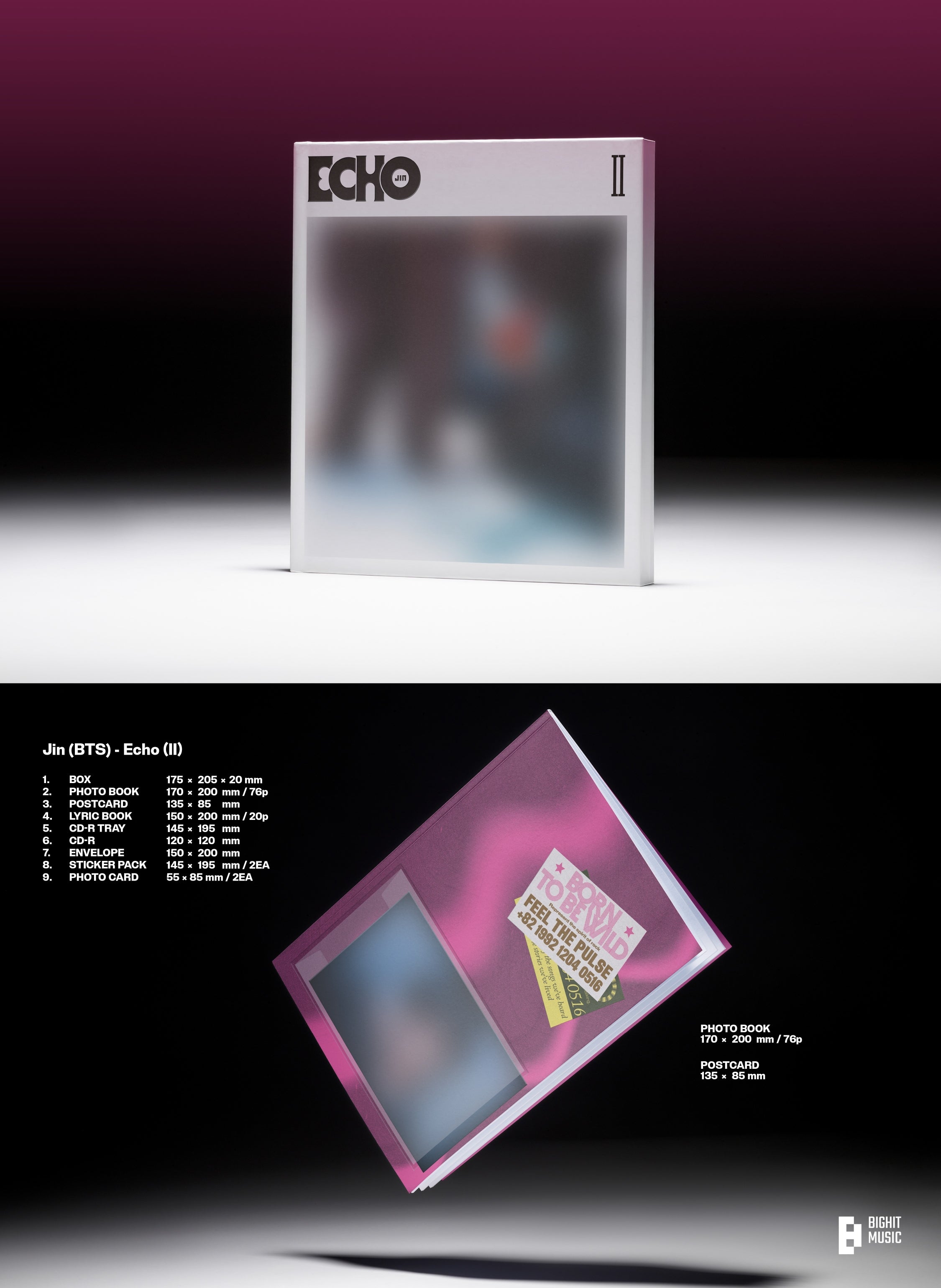 Đĩa Jin (BTS) 2nd Mini Album 'Echo' (Random Ver)-Kallos