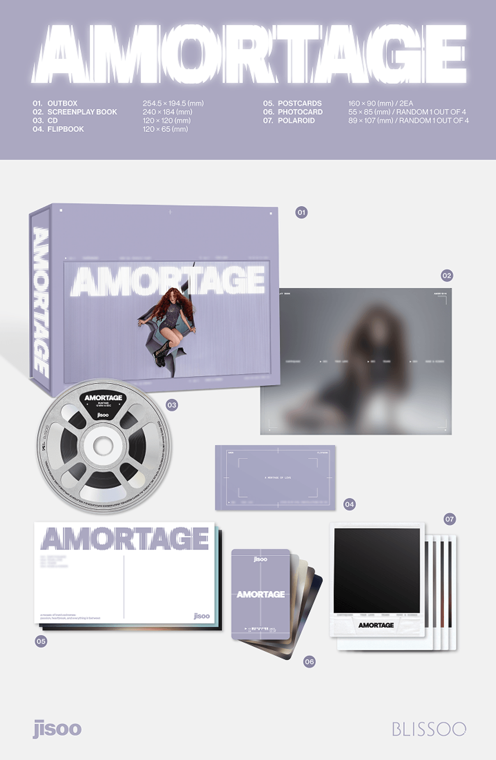 Đĩa JISOO Mini Album [AMORTAGE] Deluxe Edition (Purple Ver) - Kallos Vietnam