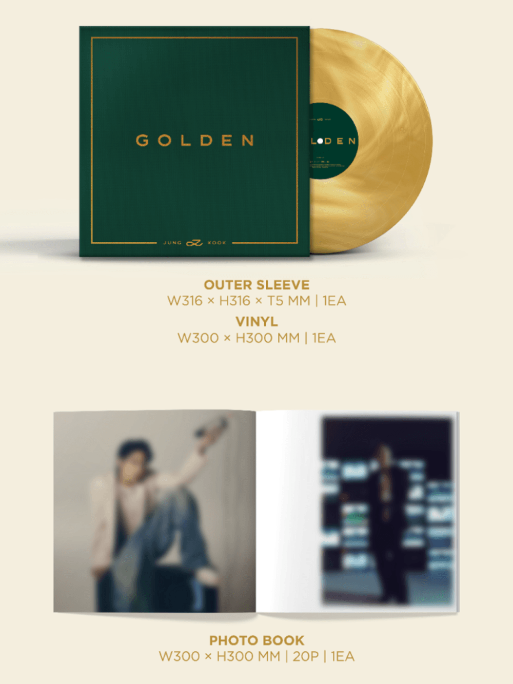 Đĩa Jung Kook (BTS) 'GOLDEN' LP - Kallos Vietnam