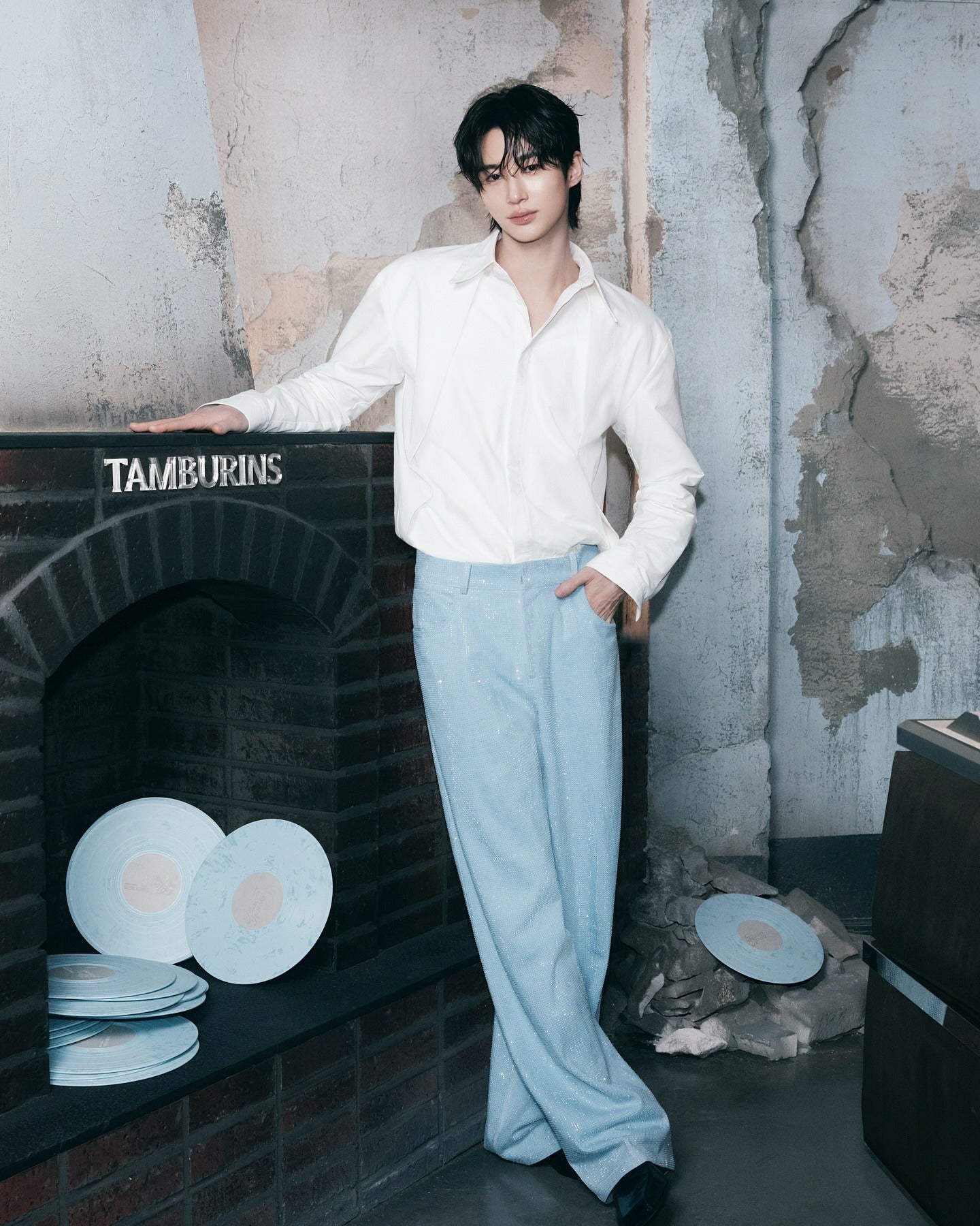 Đĩa Khuếch Tán Hương Tamburins Perfume Vinyl Blue Hinoki-Kallos