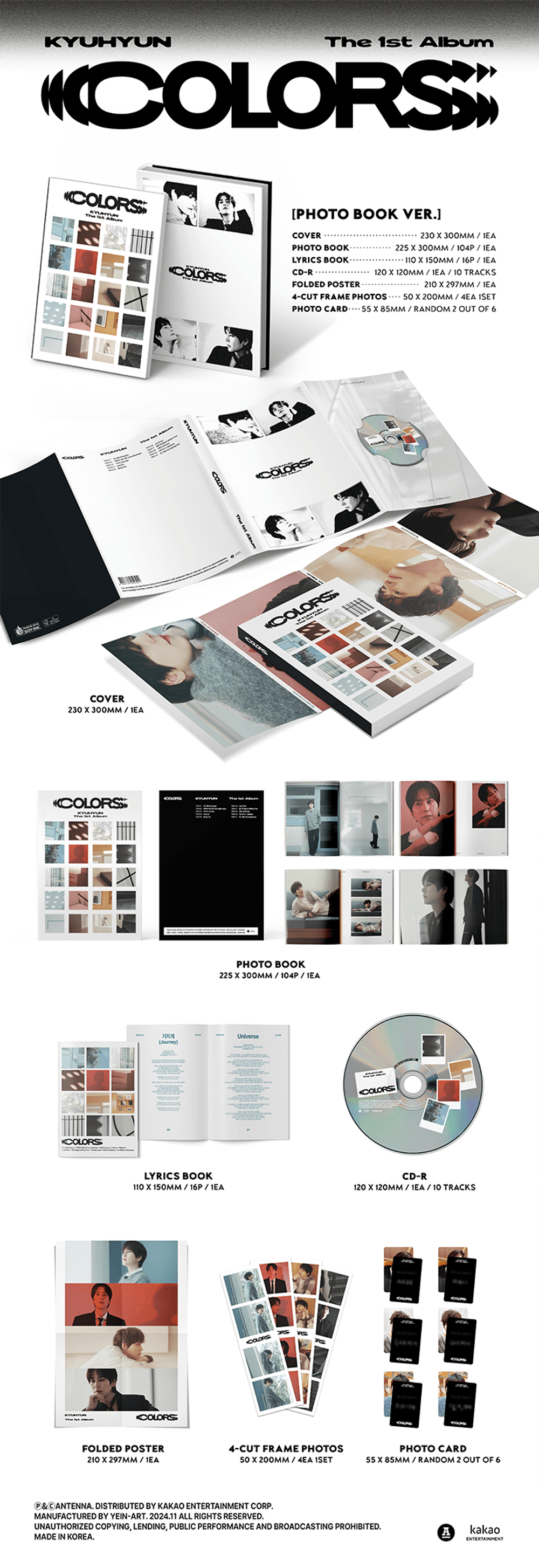 Đĩa KYUHYUN The 1st Album [COLORS] (Photo Book Ver)-Kallos