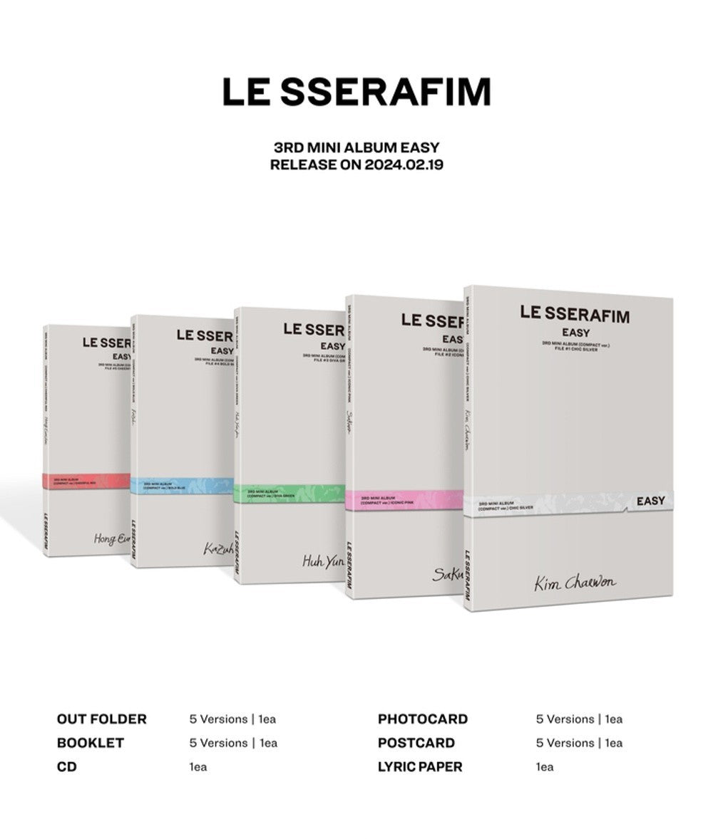 Đĩa LE SSERAFIM 3rd Mini Album 'EASY' (Compact Ver.) Random - Kallos Vietnam