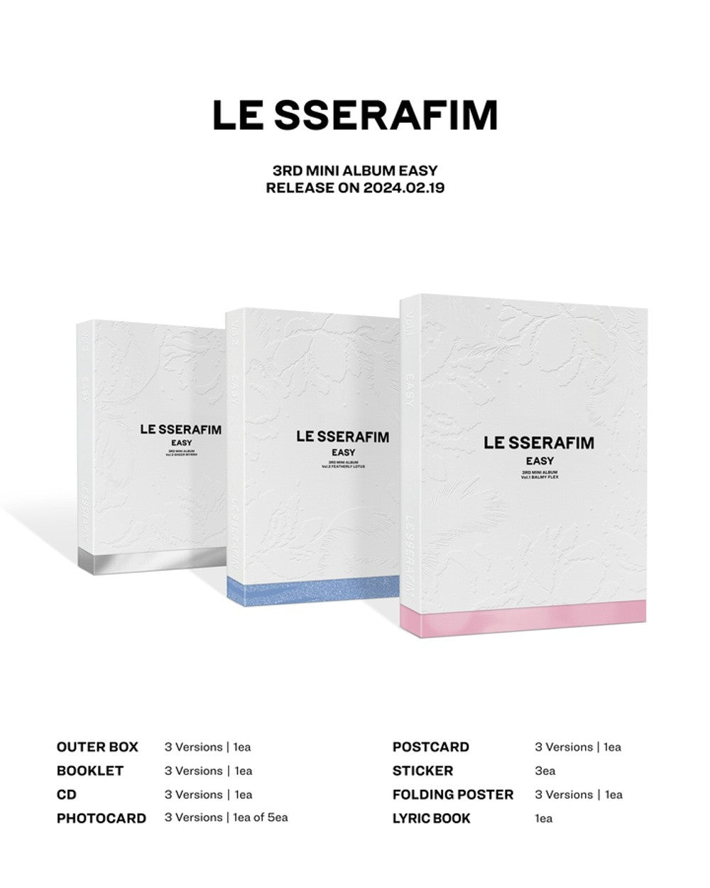 Đĩa LE SSERAFIM 3rd Mini Album 'EASY' (Random) - Kallos Vietnam