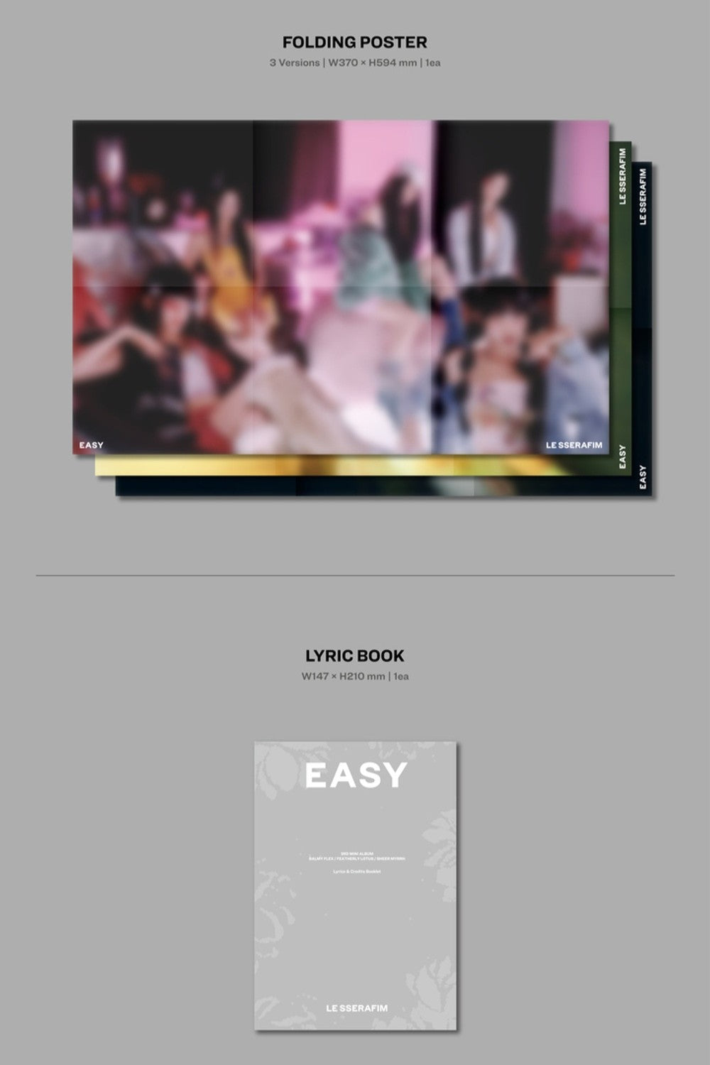 Đĩa LE SSERAFIM 3rd Mini Album 'EASY' (Random) - Kallos Vietnam