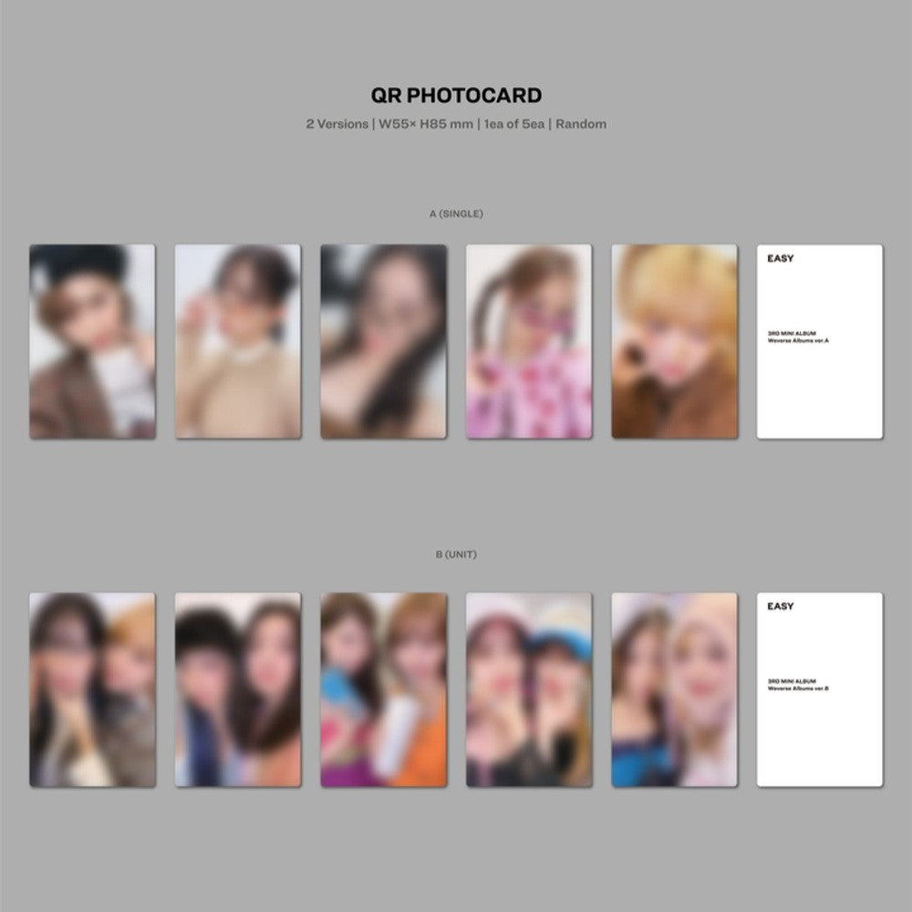 Đĩa LE SSERAFIM 3rd Mini Album 'EASY' (Weverse Albums Ver.) Random - Kallos Vietnam