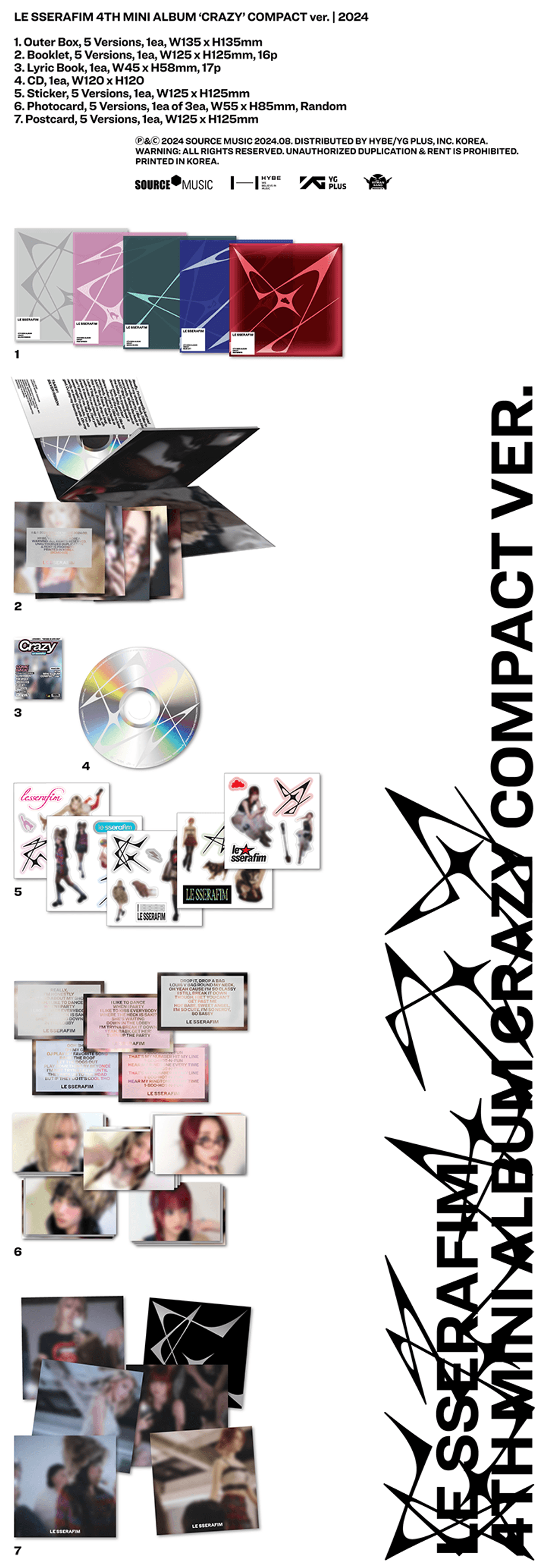 Đĩa LE SSERAFIM 4th Mini Album 'CRAZY' (Compact Ver.) Random - Kallos Vietnam