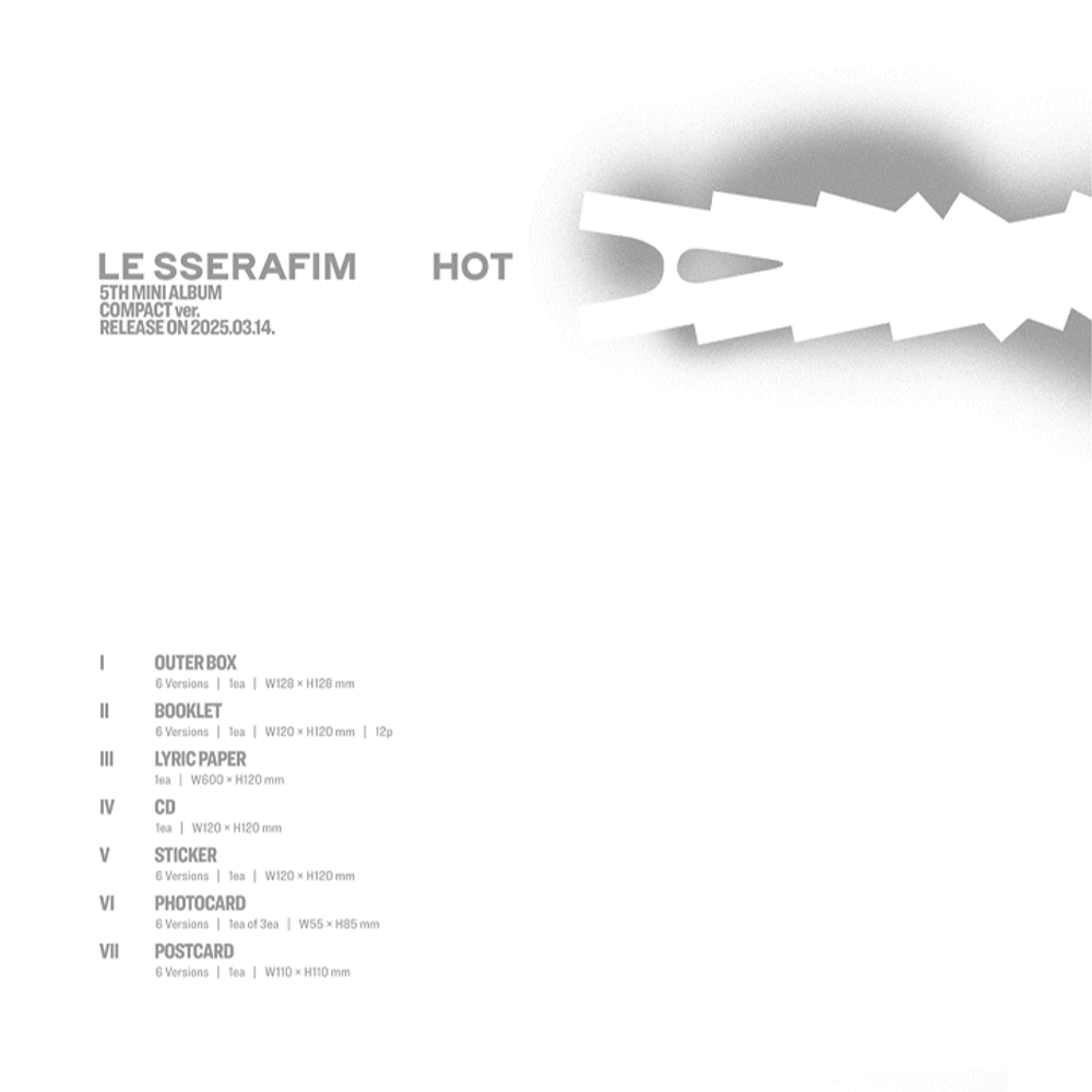 Đĩa LE SSERAFIM 5th Mini Album 'HOT' (Compact Ver.) (Random) - Kallos Vietnam