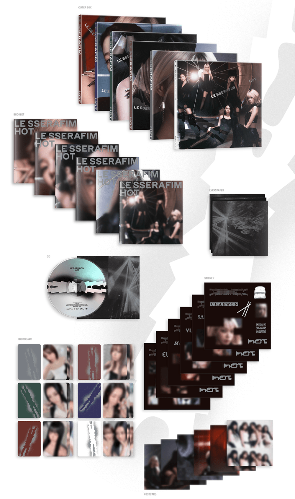 Đĩa LE SSERAFIM 5th Mini Album 'HOT' (Compact Ver.) (Random) - Kallos Vietnam
