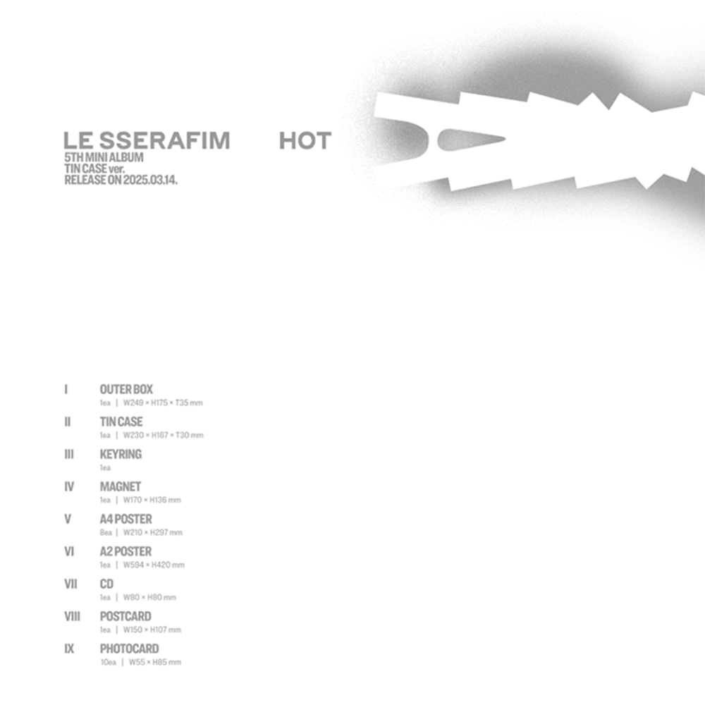Đĩa LE SSERAFIM 5th Mini Album 'HOT' (Tin Case Ver.) - Kallos Vietnam