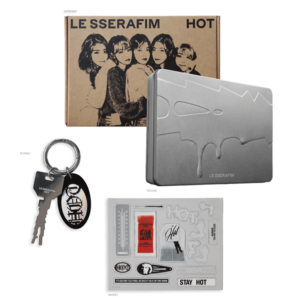 Đĩa LE SSERAFIM 5th Mini Album 'HOT' (Tin Case Ver.) - Kallos Vietnam