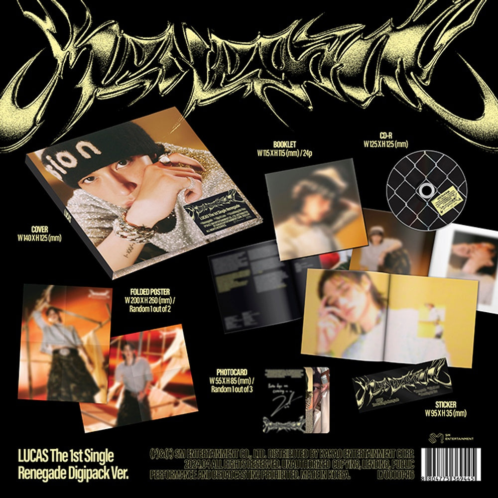 Đĩa LUCAS 1st Single [Renegade] (Digipack Ver)-Kallos