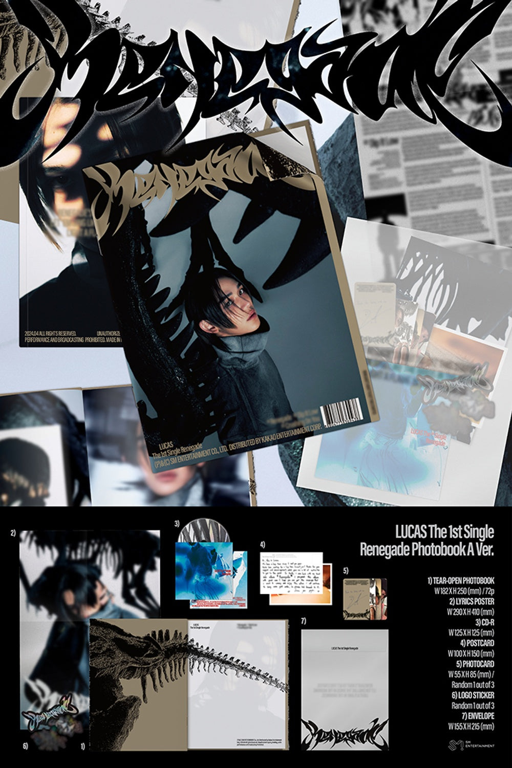Đĩa LUCAS 1st Single [Renegade] (Photo Book Ver) Random-Kallos