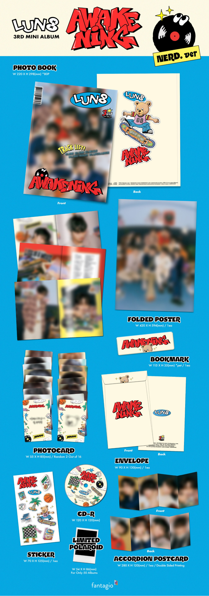 Đĩa LUN8 3rd Mini Album [AWAKENING] (Nerd Ver)
