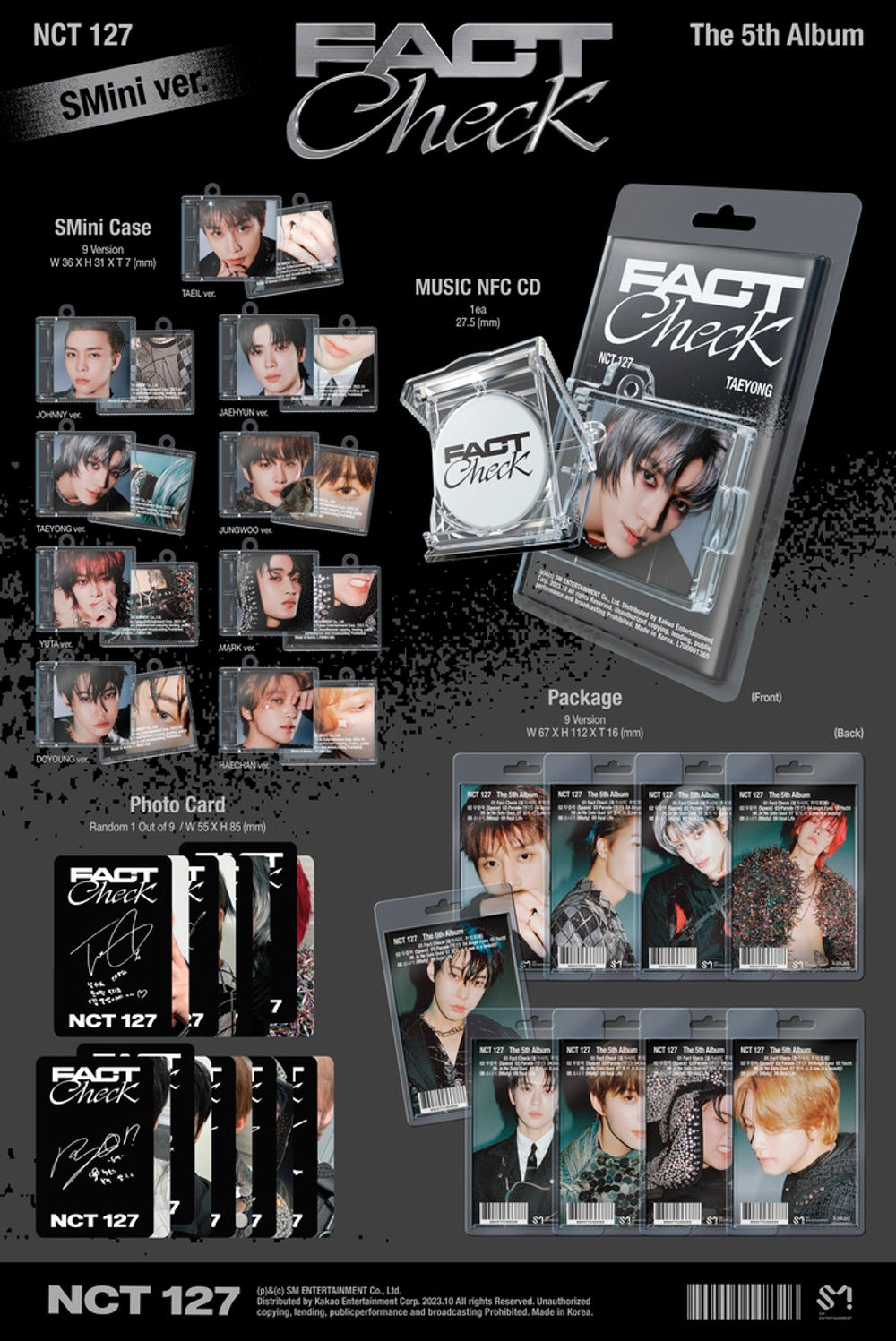 Đĩa NCT 127 The 5th Album [Fact Check] (SMini Ver) (Smart Album) Random-Kallos