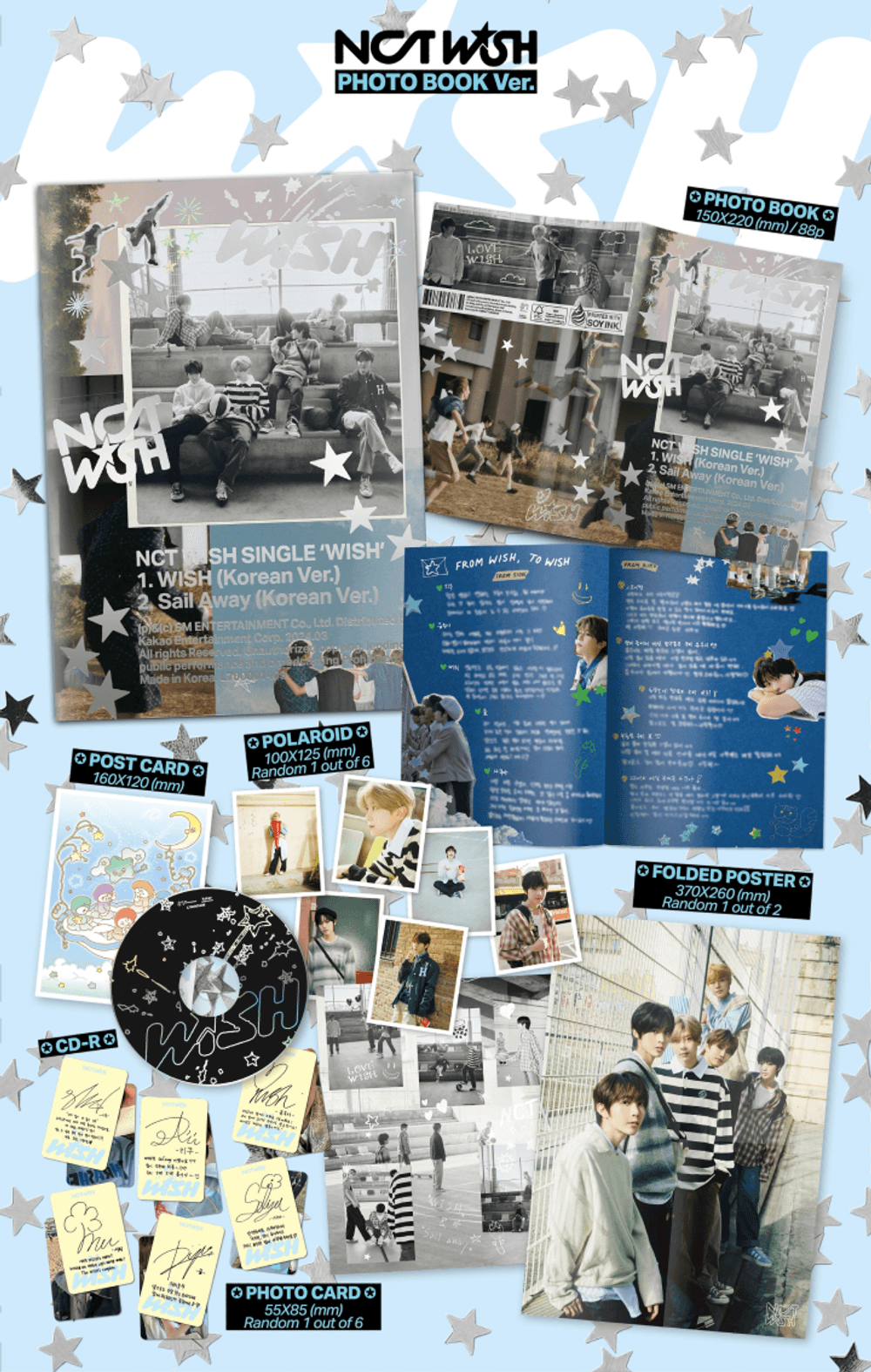 Đĩa NCT WISH Single [WISH] (Photobook Ver)-Kallos