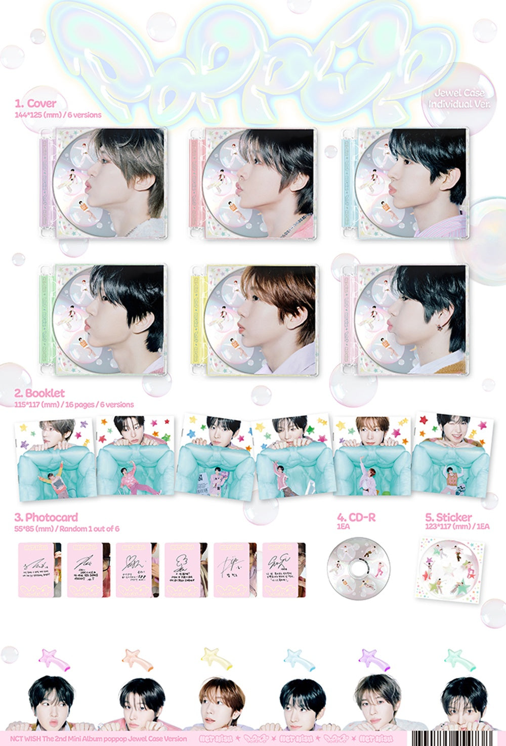 Đĩa NCT WISH The 2nd Mini Album [poppop] (Jewel Case Ver) (Random)-Kallos