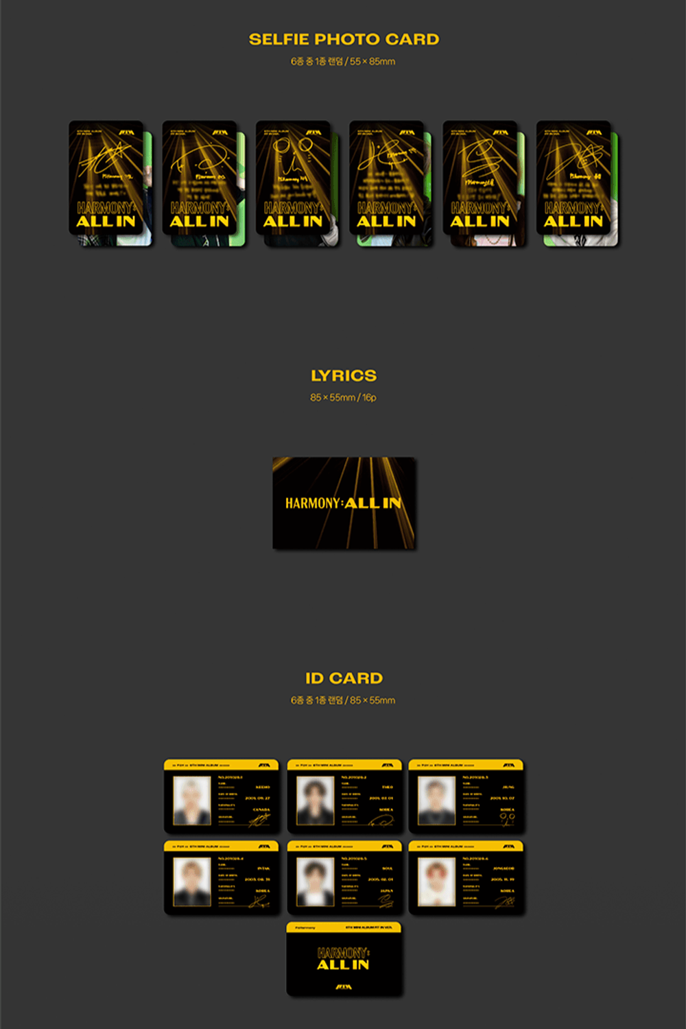 Đĩa P1Harmony 6th Mini Album [HARMONY: ALL IN] (FIT IN Ver)-Kallos