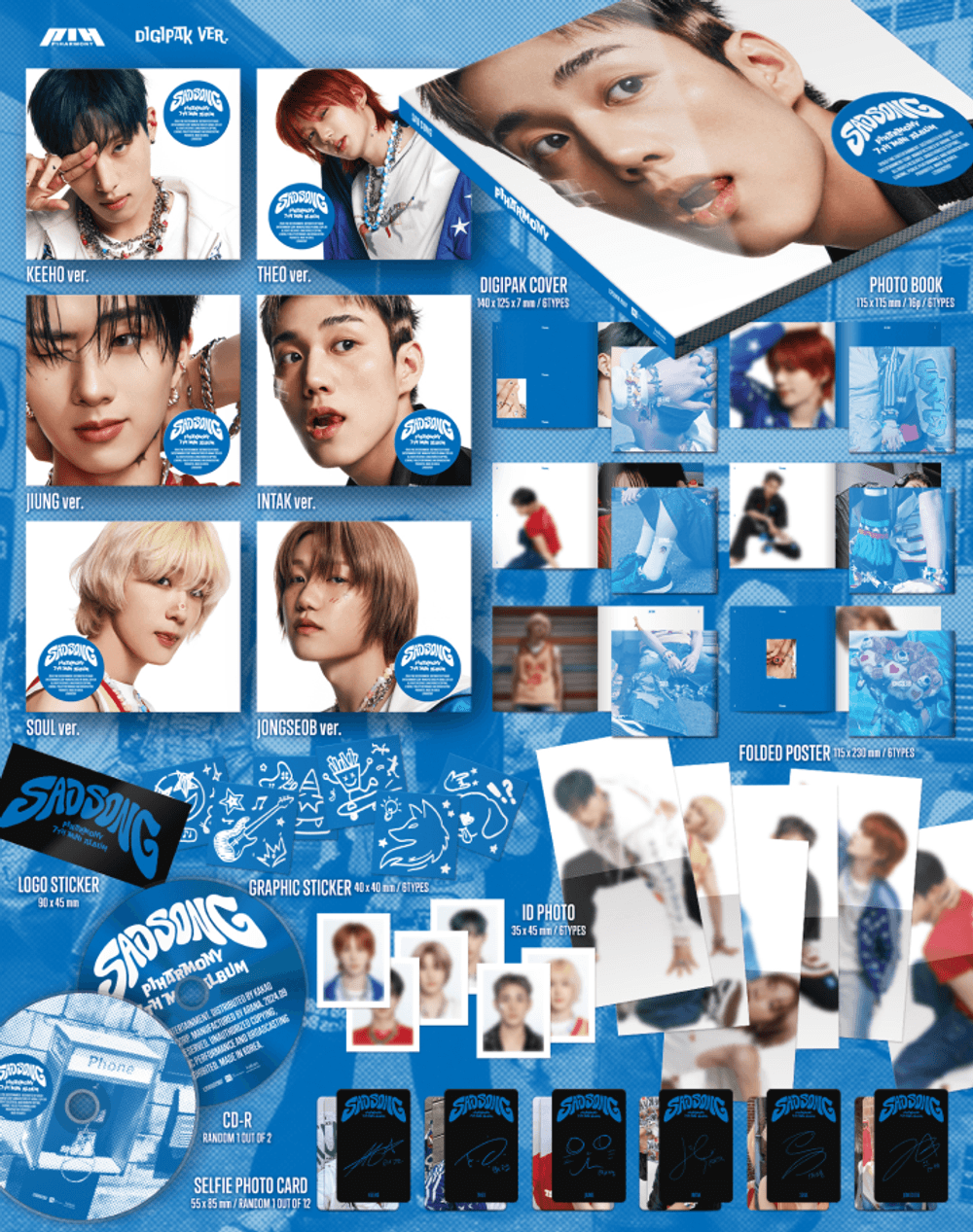 Đĩa P1Harmony 7th Mini Album [SAD SONG] (Digipack Ver) Random-Kallos