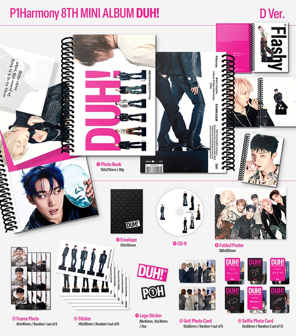 Đĩa P1Harmony 8th Mini Album [DUH!] (D Ver / U Ver) (Random)-Kallos