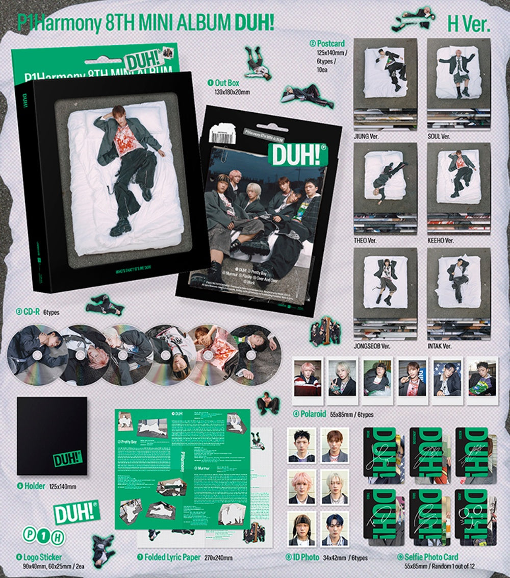 Đĩa P1Harmony 8th Mini Album [DUH!] (H Ver) (Random)-Kallos