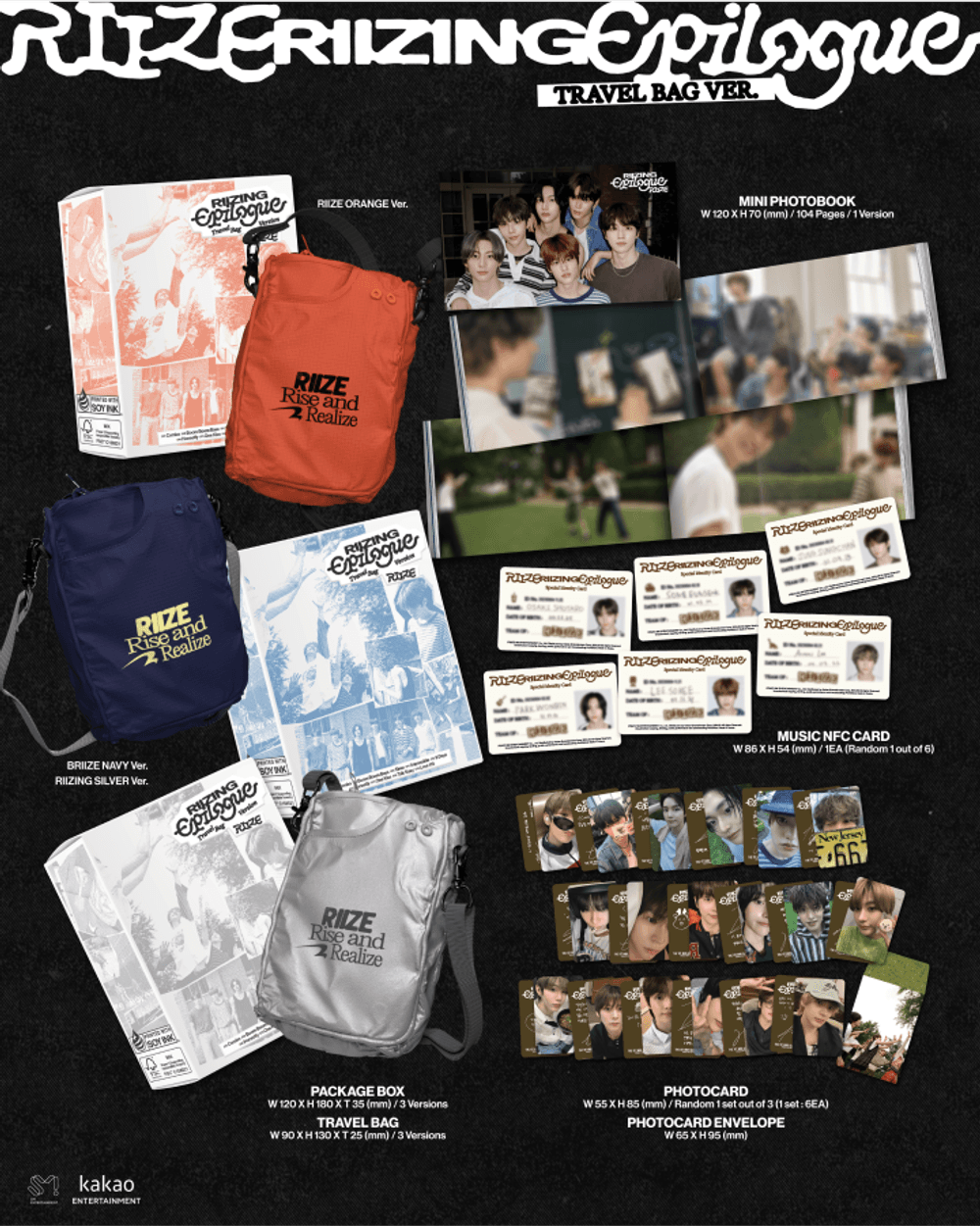 Đĩa RIIZE 1st Mini Album [RIIZING: Epilogue] (Travel Bag Ver) (Limited Edition) (Smart Album) (Random)-Kallos