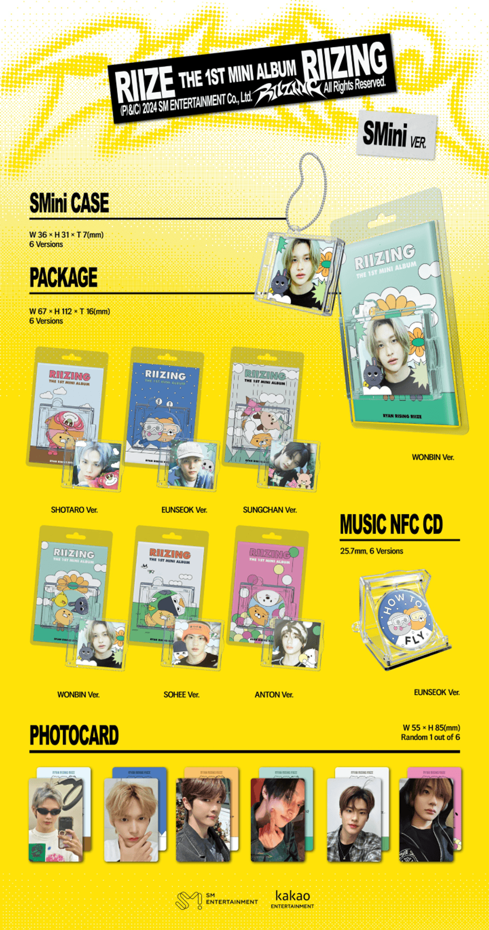 Đĩa RIIZE 1st Mini Album [RIIZING] (SMini Ver) (RRR Laraz Edition) (Random)-Kallos