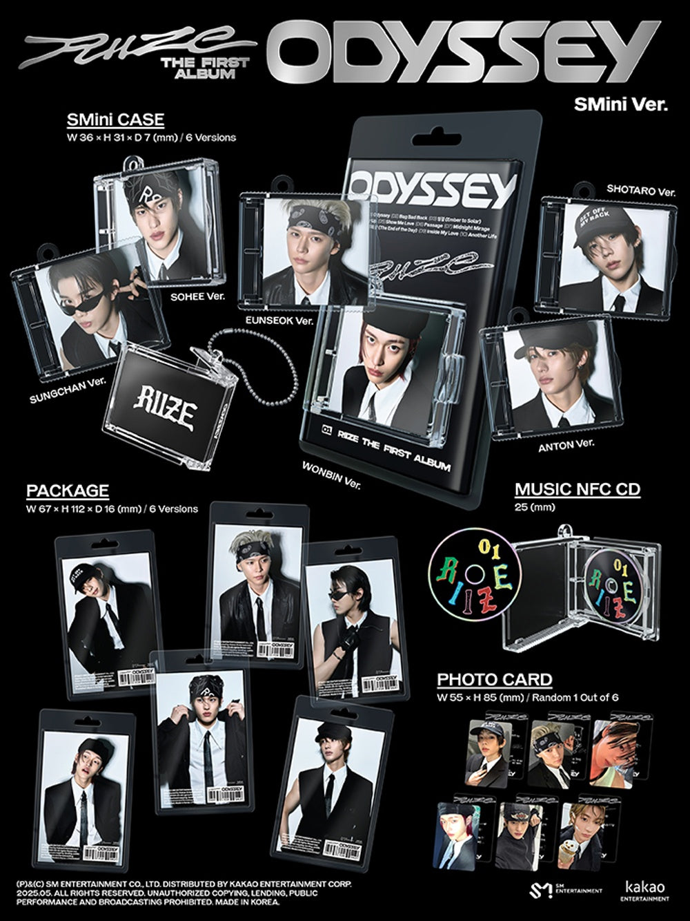 Đĩa RIIZE The 1st Album [ODYSSEY] (SMini Ver) (Smart Album) (Random)-Kallos