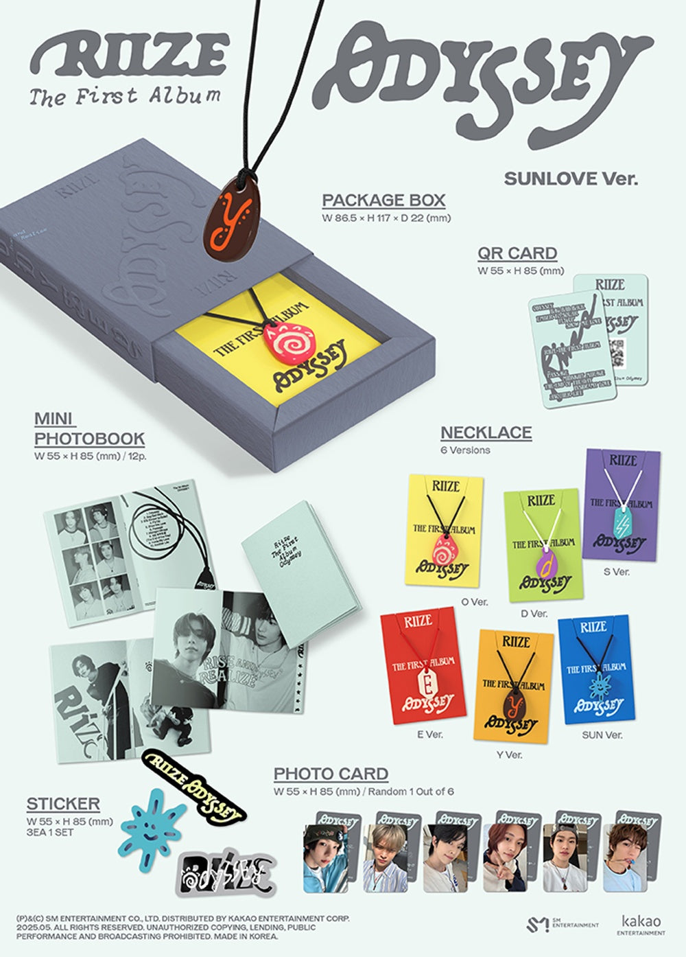 Đĩa RIIZE The 1st Album [ODYSSEY] (SUNLOVE Limited Edition) (Smart Album) (Option)-Kallos