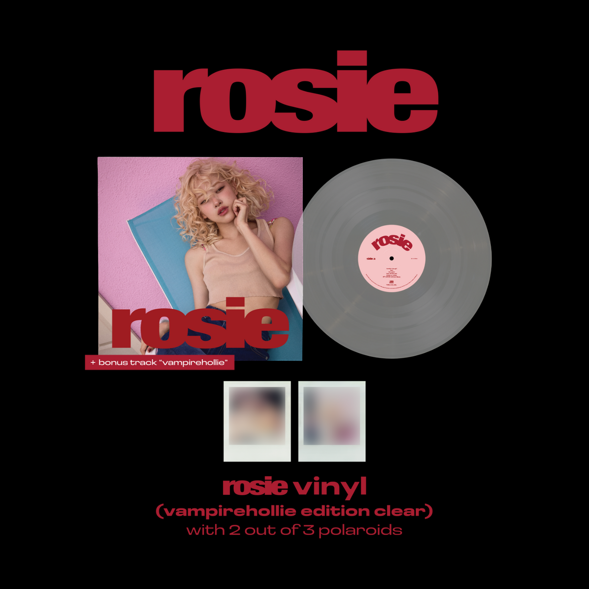 Đĩa ROSÉ First Studio Album ‘Rosie’ Vinyl (Vampirehollie Edition Clear)