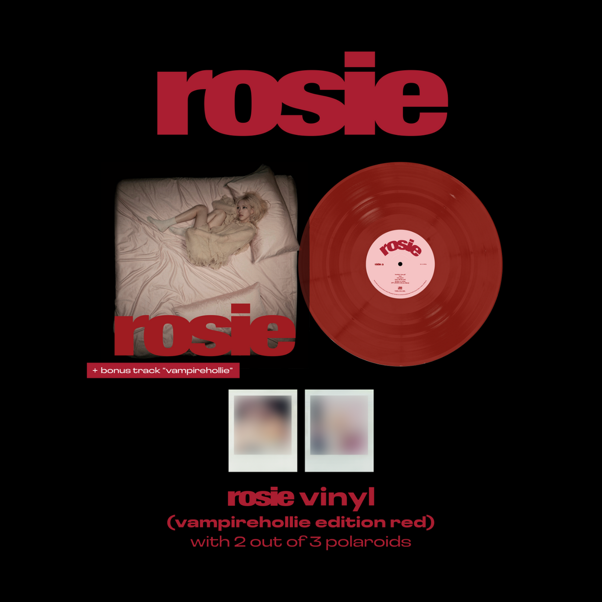 Đĩa ROSÉ First Studio Album 'Rosie' Vinyl (Vampirehollie Edition Red)