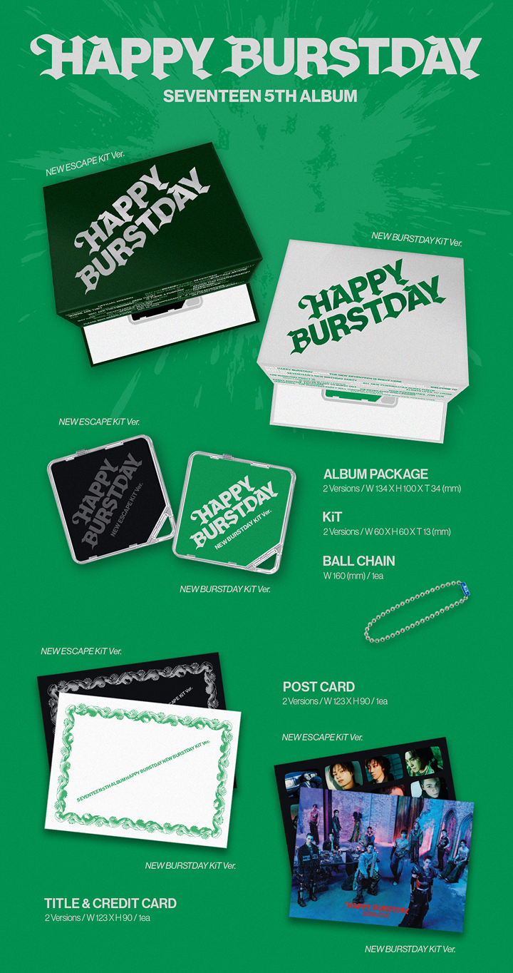 Đĩa SEVENTEEN 5th Album ‘HAPPY BURSTDAY’ KiT Ver (Option)-Kallos