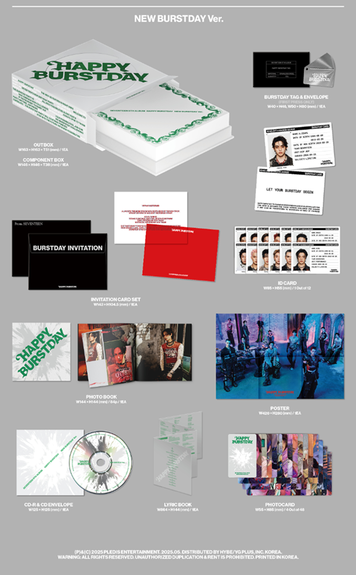 Đĩa SEVENTEEN 5th Album 'HAPPY BURSTDAY' (Random)