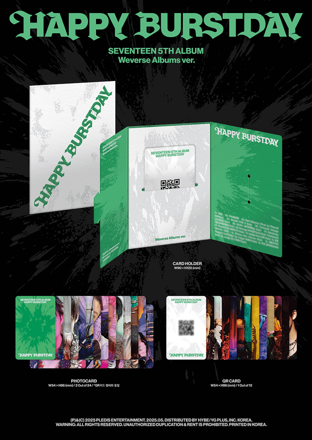 Đĩa SEVENTEEN 5th Album ‘HAPPY BURSTDAY’ Weverse Albums Ver