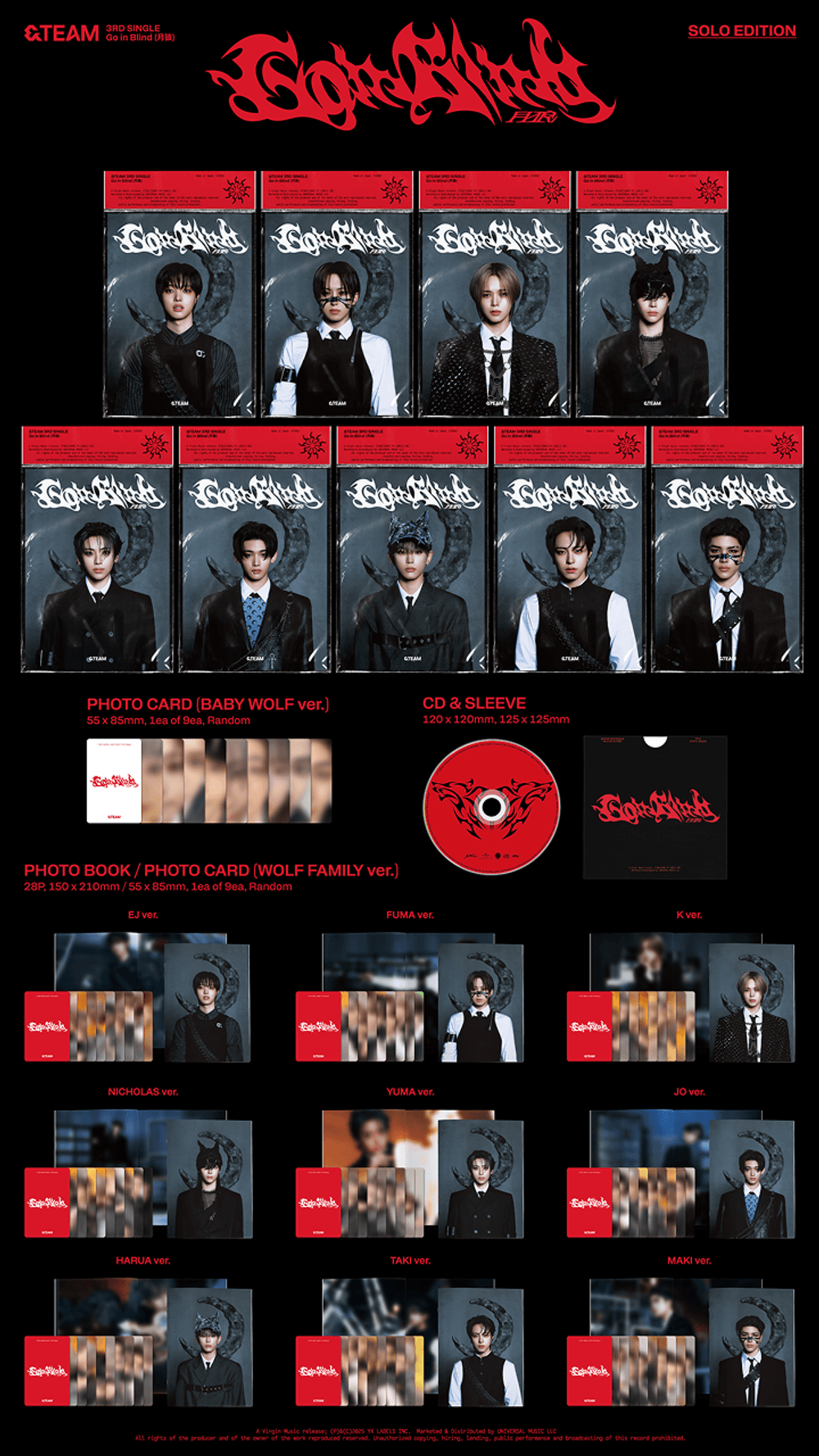 Đĩa &TEAM 3rd SINGLE 'Go in Blind' SOLO Edition-Kallos