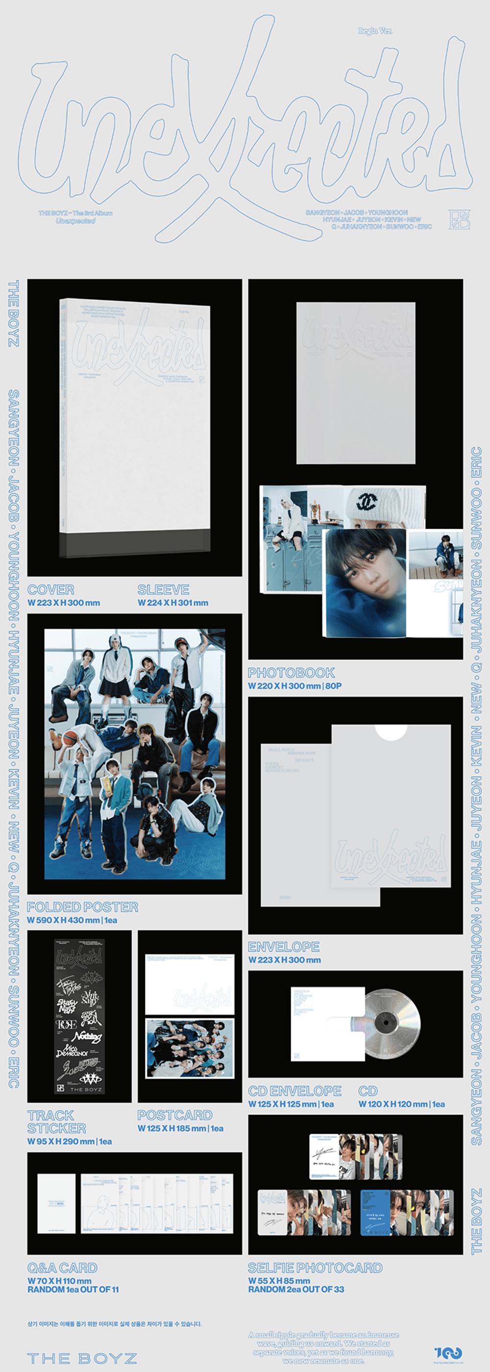Đĩa THE BOYZ The 3rd Album 'Unexpected' (Photobook: Begin Ver)-Kallos