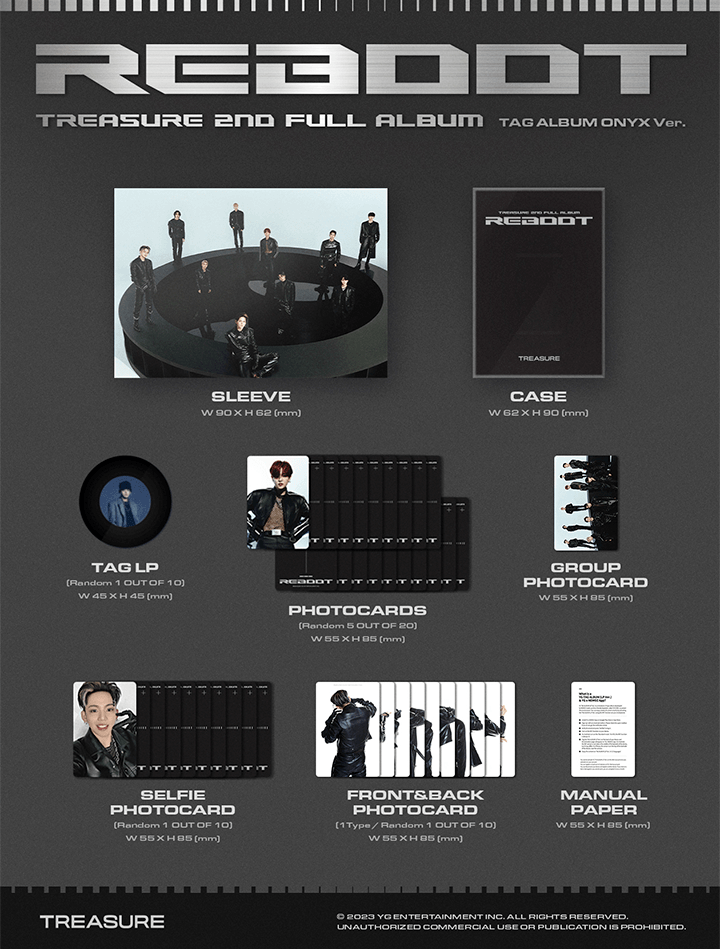 Đĩa TREASURE 2nd Full Album [Reboot] YG Tag Album (Random)-Kallos