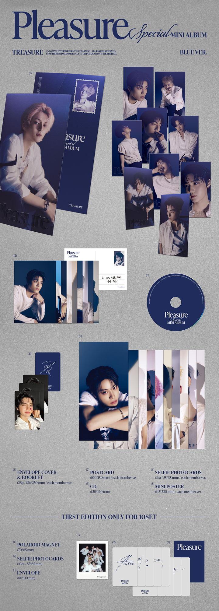 Đĩa TREASURE Special Mini Album [Pleasure] [Blue Ver] Option-Kallos