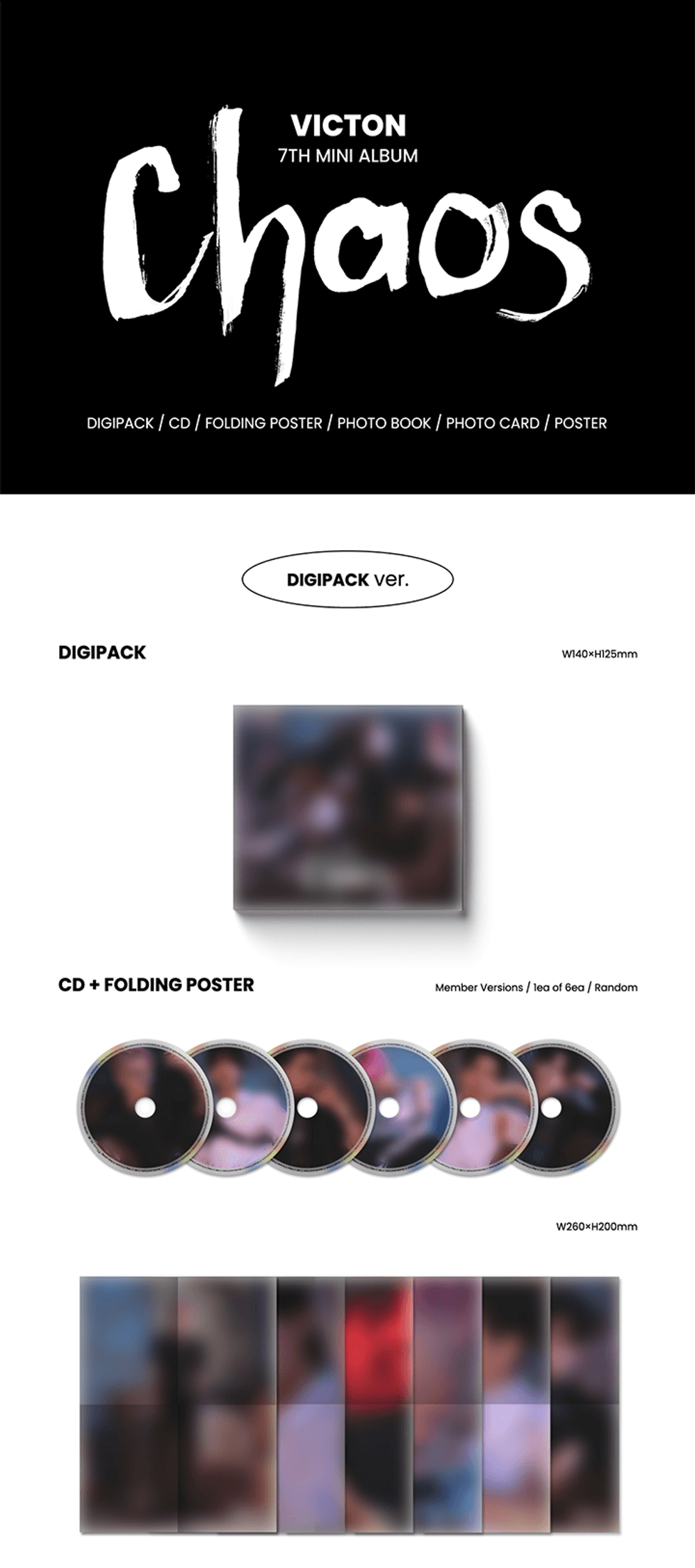 Đĩa VICTON 7th MINI ALBUM [Chaos] DIGIPACK Ver (Random)-Kallos