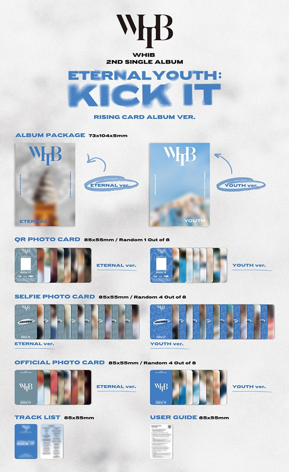 Đĩa WHIB 2nd Single Album [Eternal Youth: Kick It] (Rising Ver) (Set)-Kallos