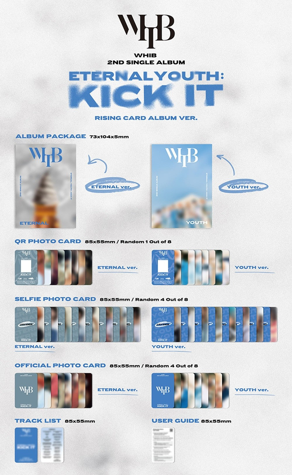 Đĩa WHIB 2nd Single Album [Eternal Youth: Kick It] (Rising Ver) (Eternal Ver)-Kallos