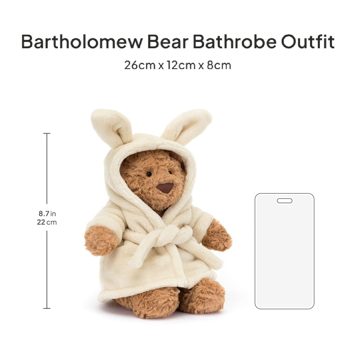 Gấu Bông JELLYCAT Bartholomew Bear Bathrobe Outfit