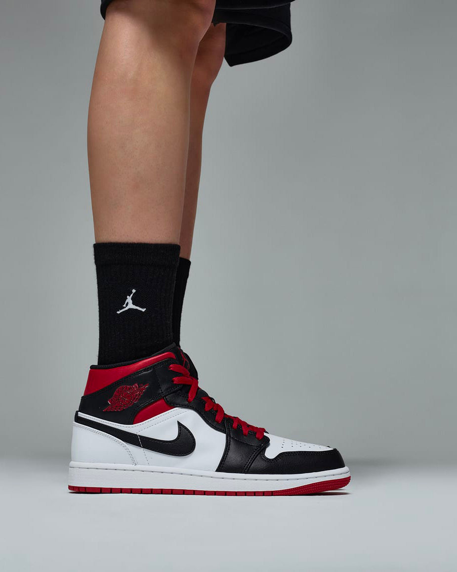 Air jordan 1 mid hotsell mens red