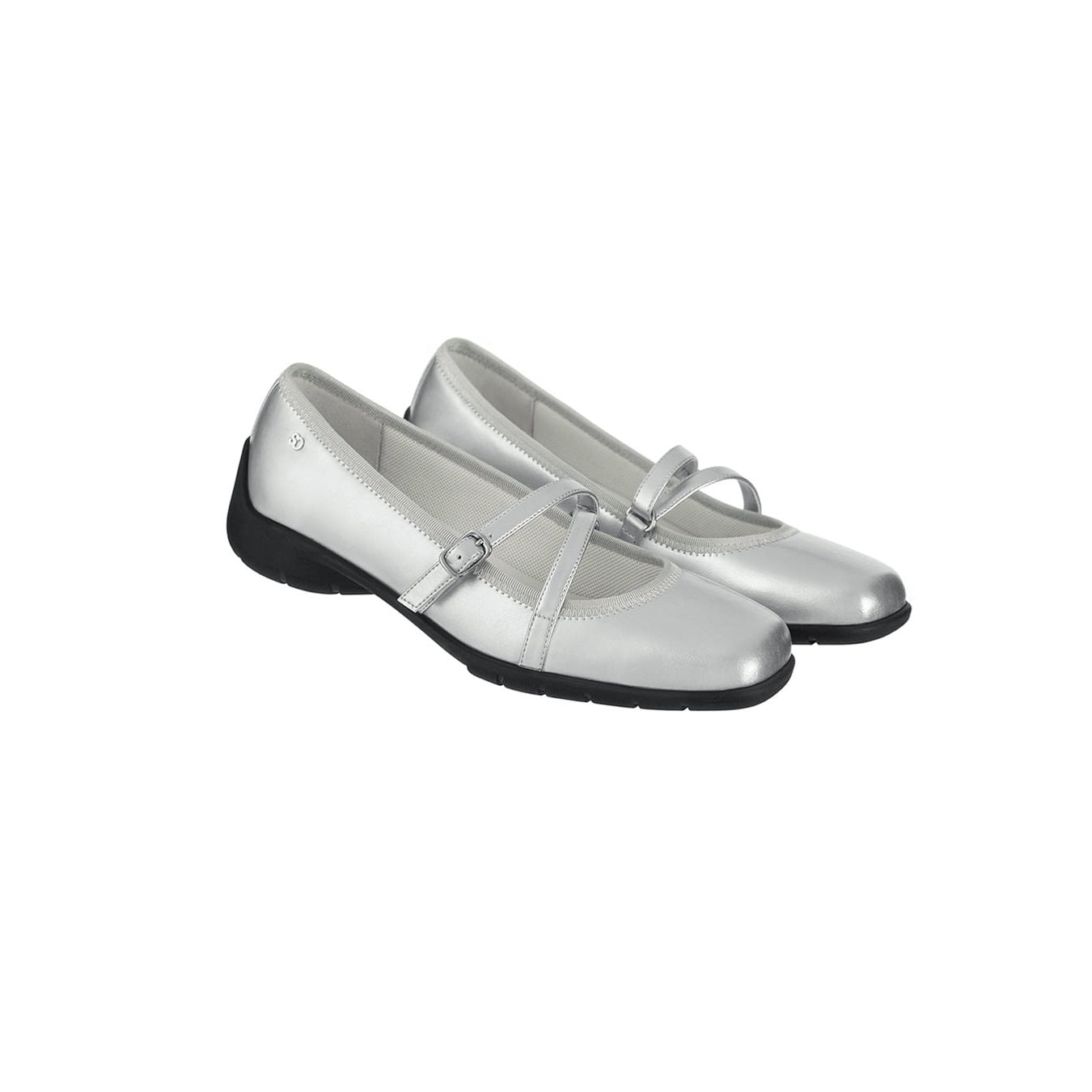 Giày Stand Oil Strap Ballet Mary Jane #Silver-Kallos