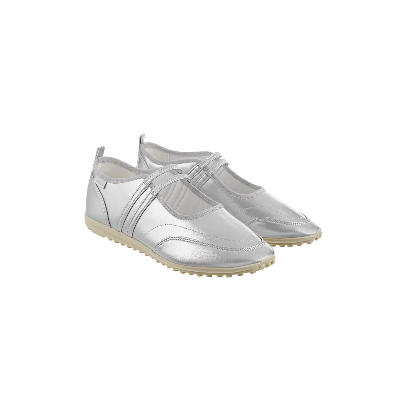 Giày Stand Oil Strap Mary Jane Sneakers #Silver-Kallos