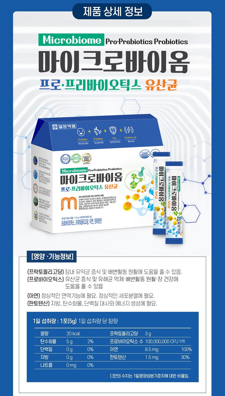Gói IL-Yang Pharm Microbiome Pro Prebiotics Probiotics #60 Sachets-Kallos
